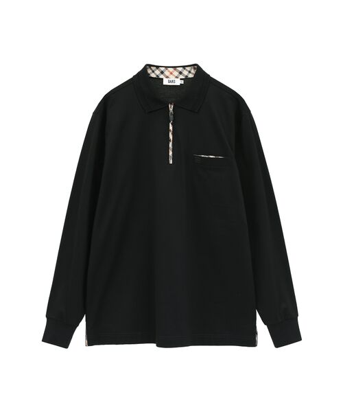 DAKS / ダックス その他トップス | GIZA天竺 チェック前立て ジップアップポロシャツ（ブラック）