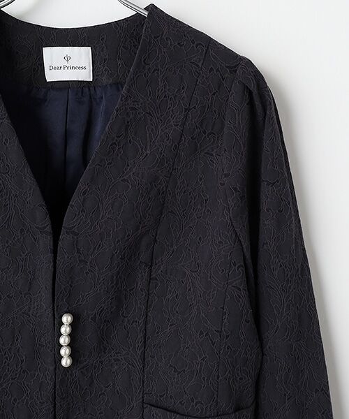 Dear Princess / ディア プリンセス ノーカラージャケット | TCストレッチジャガード　ノーカラージャケット | 詳細3