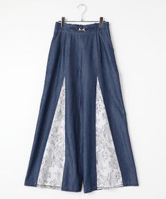 Dear Princess / ディア プリンセス デニムパンツ | レース切替　デニムフレアパンツ