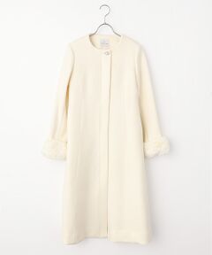 Dear Princess / ディア プリンセス その他アウター | 袖ファー　ノーカラーロングコート