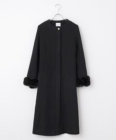 Dear Princess / ディア プリンセス その他アウター | 袖ファー　ノーカラーロングコート