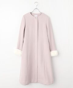 Dear Princess / ディア プリンセス その他アウター | 袖ファー　ノーカラーロングコート