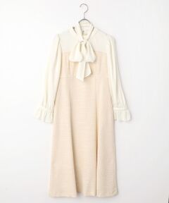 Dear Princess / ディア プリンセス ミニ・ひざ丈スカート | 異素材ドッキング　カラーツイードワンピース