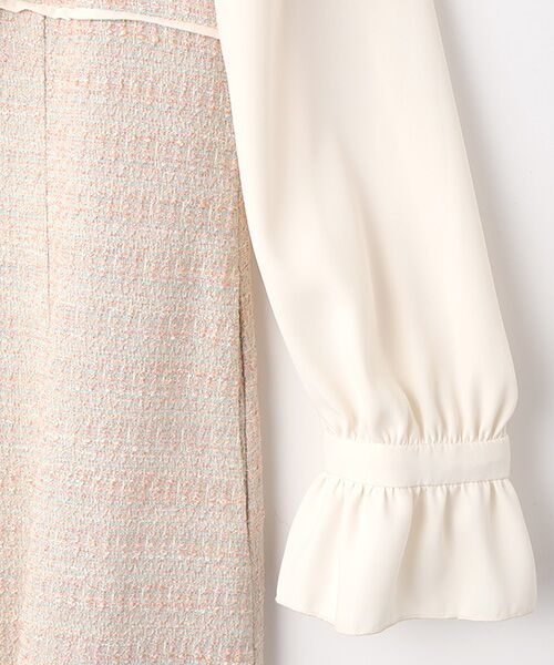 Dear Princess / ディア プリンセス ミニ・ひざ丈スカート | 異素材ドッキング　カラーツイードワンピース | 詳細4
