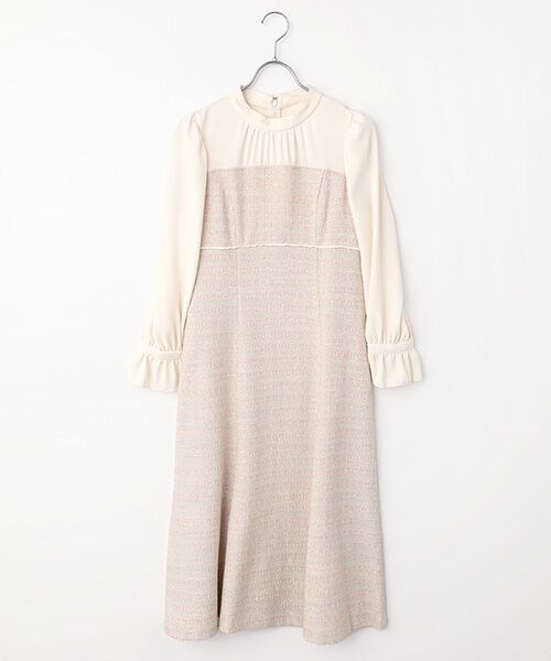 Dear Princess / ディア プリンセス ミニ・ひざ丈スカート | 異素材ドッキング　カラーツイードワンピース | 詳細8