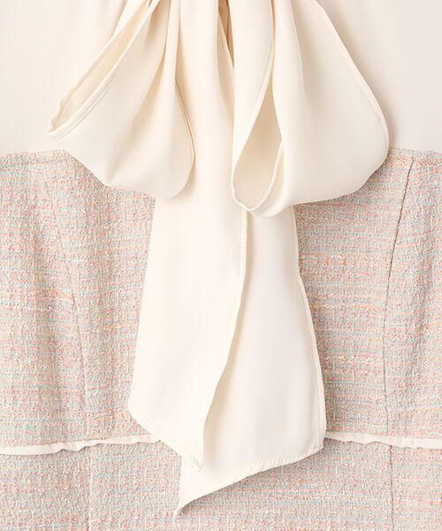 Dear Princess / ディア プリンセス ミニ・ひざ丈スカート | 異素材ドッキング　カラーツイードワンピース | 詳細10