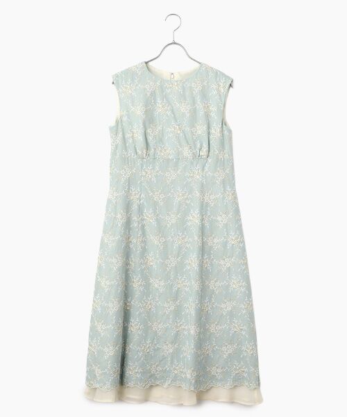 Dear Princess / ディア プリンセス ミニ丈・ひざ丈ワンピース | エンブレース刺繍　バックリボンワンピース（ライトグリーン）