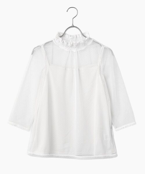 Dear Princess / ディア プリンセス カットソー | ドットチュール　ハイネックカットソー（ホワイト）