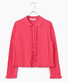 Dear Princess / ディア プリンセス カーディガン・ボレロ | 変形リブ　衿つきカーディガン