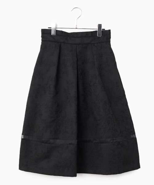 Dear Princess / ディア プリンセス ミニ・ひざ丈スカート | ジャガード　フレアスカート（ブラック）