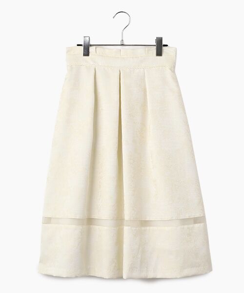 Dear Princess / ディア プリンセス ミニ・ひざ丈スカート | ジャガード　フレアスカート（ホワイト）