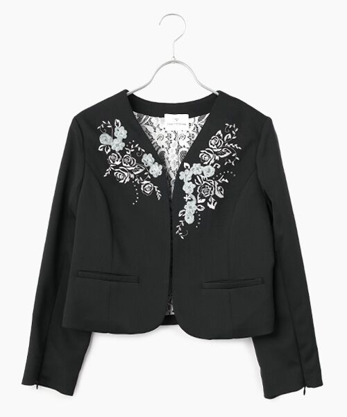 Dear Princess / ディア プリンセス ノーカラージャケット | スリットスリーブ　ノーカラージャケット（ブラック）