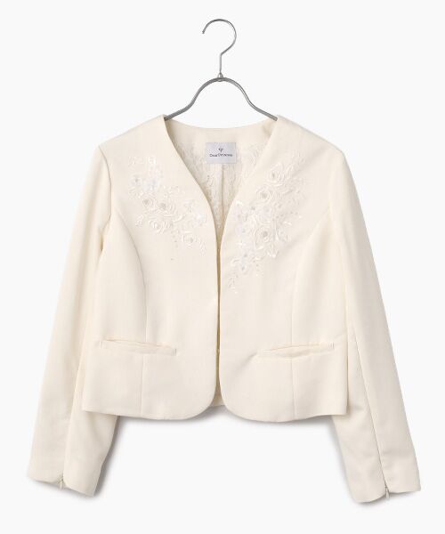 Dear Princess / ディア プリンセス ノーカラージャケット | スリットスリーブ　ノーカラージャケット（ホワイト）