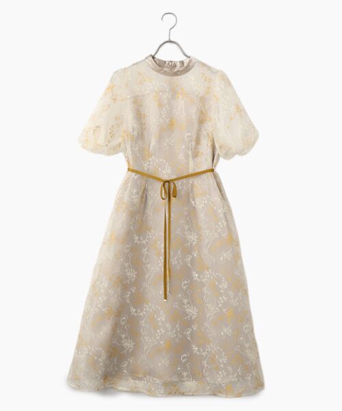 Dear Princess / ディア プリンセス ミニ丈・ひざ丈ワンピース | オーガンジープリント　ワンピース　（ホワイト）