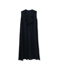 DE CLASSE LAUTREAMONT / デュクラス ロートレアモン ロング・マキシ丈ワンピース | バックサテンラッフルノースリーブワンピース≪手洗い可能≫