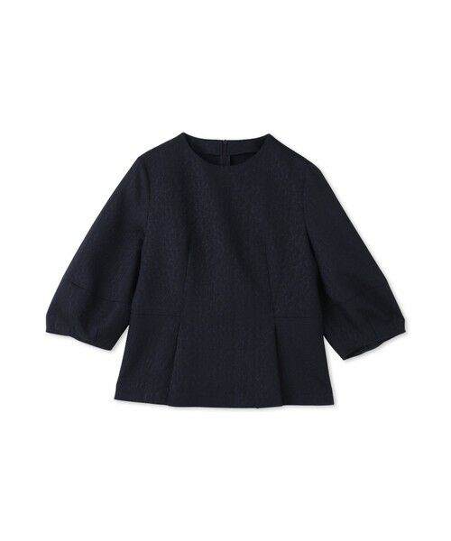 DE CLASSE LAUTREAMONT/デュクラス ロートレアモン フォルムスリーブ ジャガードブラウス≪手洗い可能≫ ネイビー 9号 DE CLASSE LAUTREAMONT/デュクラス ロートレアモン フォルムスリーブ ジャガードブラウス≪手洗い可能≫ ネイビー 9号