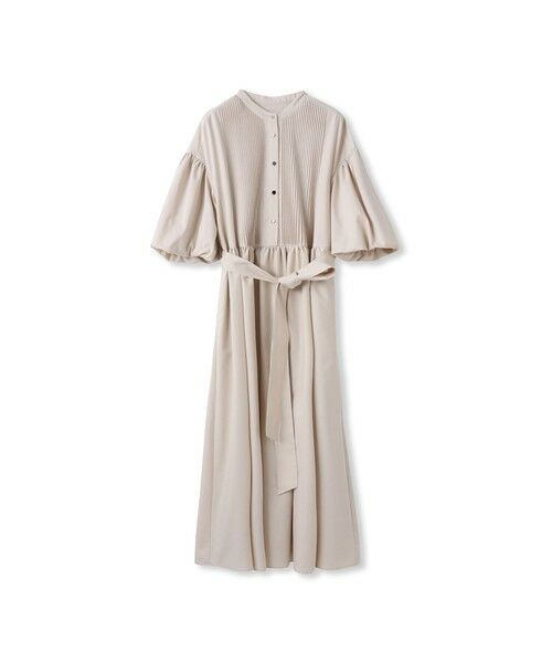 DE CLASSE LAUTREAMONT / デュクラス ロートレアモン ロング・マキシ丈ワンピース | プレーンストレッチピンタックワンピース（ベージュ）
