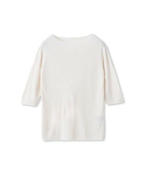 DE CLASSE LAUTREAMONT / デュクラス ロートレアモン ニット・セーター | シルクコンリブ5分袖プルオーバー（オフホワイト）