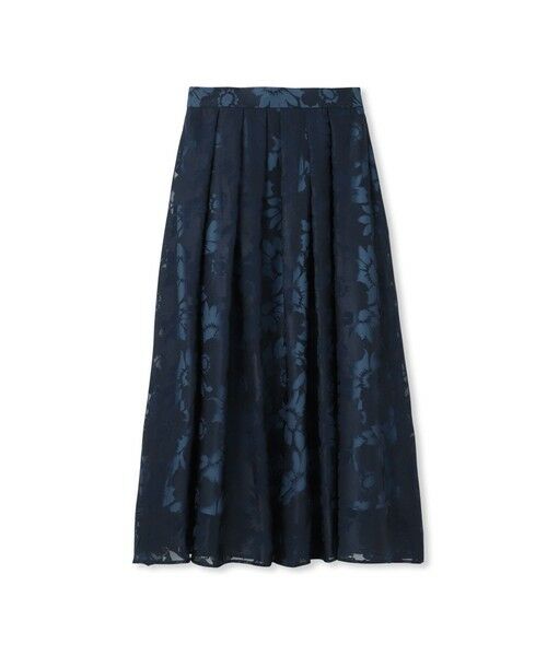 DE CLASSE LAUTREAMONT / デュクラス ロートレアモン ミニ・ひざ丈スカート | フラワーオパールプリントフレアースカート（ネイビー）