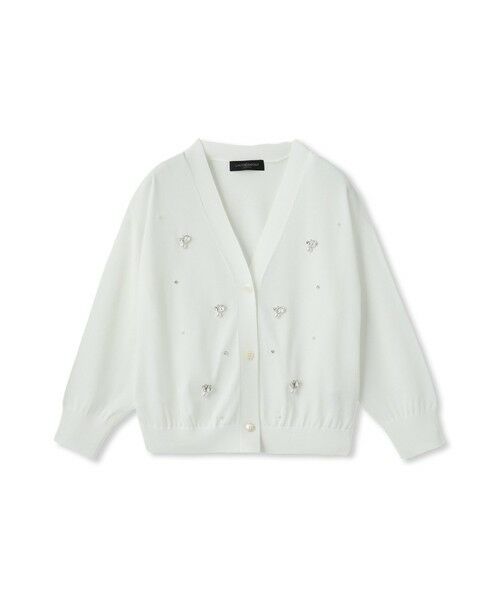 DE CLASSE LAUTREAMONT / デュクラス ロートレアモン カーディガン・ボレロ | ビジュー刺繍カーディガン（オフホワイト）