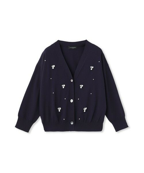 DE CLASSE LAUTREAMONT / デュクラス ロートレアモン カーディガン・ボレロ | ビジュー刺繍カーディガン（ネイビー）