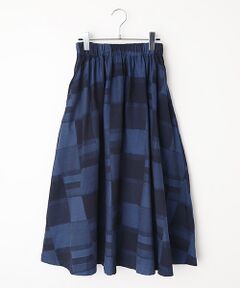 Denim Denim Denim / デニム デニム デニム デニムスカート | パッチワーク風ジャガードスカート