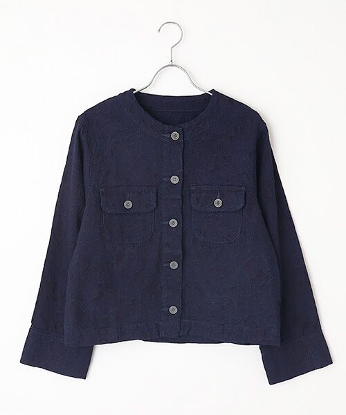 Denim Denim Denim / デニム デニム デニム Gジャン・デニムジャケット | ペイズリーノーカラージャケット（ネイビー）