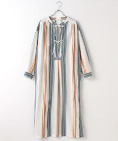 DENIM STYLE LAB / デニムスタイルラボ ロング・マキシ丈ワンピース | コットンマルチストライプリボンシャツ
