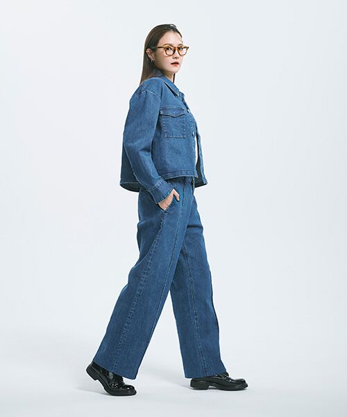 DENIM STYLE LAB / デニムスタイルラボ Gジャン・デニムジャケット | デニムジャケット（CROPPED SOUTIEN COLLAR JACKET）（MEDIUM INDIGO）