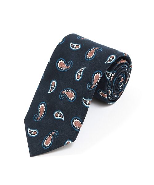 DESIGNWORKS / デザインワークス ネクタイ | FRANCO BASSI／フランコバッシ　ペイズリー柄　U181-D24（ダークネイビー）