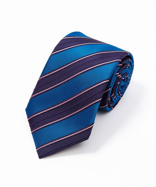 DESIGNWORKS / デザインワークス ネクタイ | ATELIER F&B　ネクタイ　レールストライプ　ブルー（ネイビー）