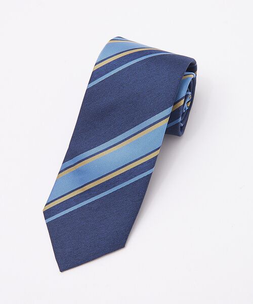 DESIGNWORKS / デザインワークス ネクタイ | FRANCO BASSI “GOLDEN80s Vintage” ストライプ柄ネ（ダークネイビー）
