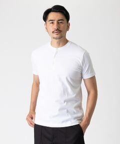 甘撚度詰天竺 20/-ヘンリーネックTシャツ