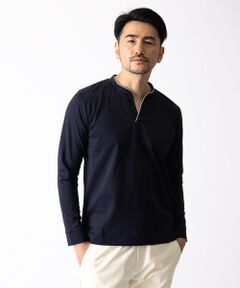 Dress T-SHIRT】メタル釦 ブザムヘンリー長袖Tシャツ （Tシャツ