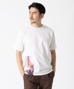 フランス風景デザイン サイドプリント Tシャツ