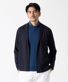 【アンサンブル対応】綿×シルク プレーティング  カーディガン ジャケット