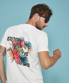 THE EDITOR フラワープリント クルーネック Tシャツ