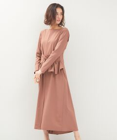 DESIGNWORKS / デザインワークス ワンピース | ウエストペプラムロングワンピース