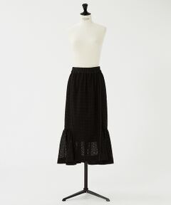 DESIGNWORKS / デザインワークス ミニ・ひざ丈スカート | コットンレース裾切替えスカート