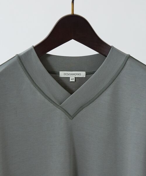 DESIGNWORKS / デザインワークス Tシャツ | 超度詰微起毛スムースVネックロングTシャツ | 詳細6