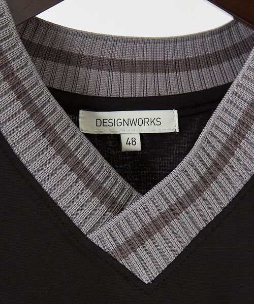 DESIGNWORKS / デザインワークス Tシャツ | 衿トリムT VネックTシャツ | 詳細7