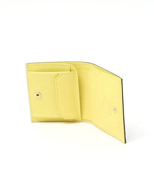 ラルコバレーノ 三つ折りミニウォレット 財布 グレー×イエロー - 折り財布