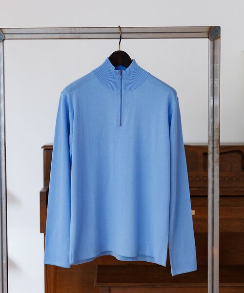 DESIGNWORKS / デザインワークス ニット・セーター | Biella Yarn 12G  ハーフジップニット（ベージュ）