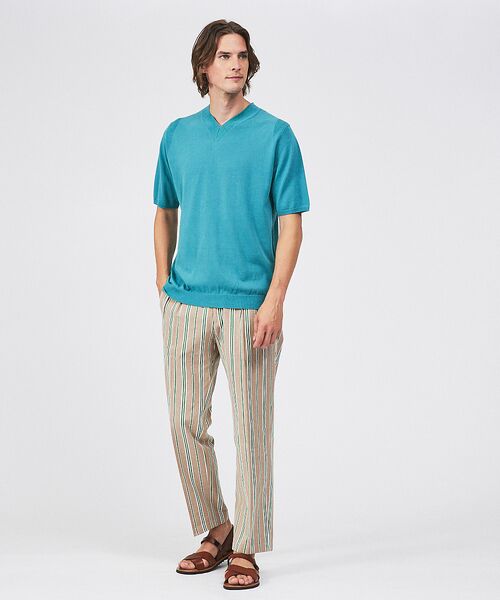 DESIGNWORKS / デザインワークス パンツ | サイドアジャスター 2プリーツ ストライプパンツ | 詳細7