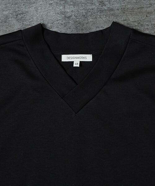 DESIGNWORKS / デザインワークス Tシャツ | 【定番人気】超度詰微起毛スムース Vネック 半袖Tシャツ | 詳細3