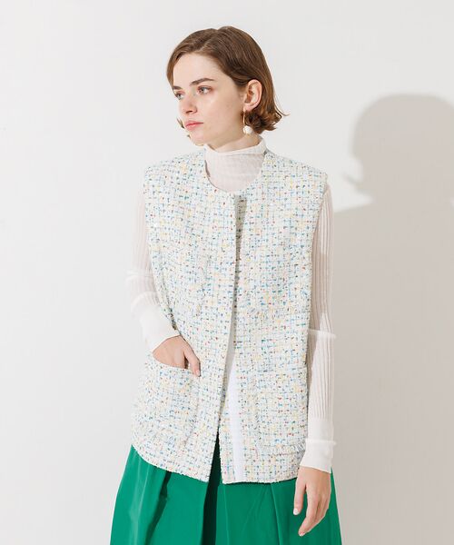 DESIGNWORKS / デザインワークス ベスト | スパンコールツィードジレ | 詳細4