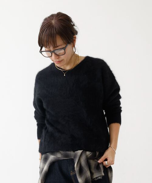 DESIGNWORKS / デザインワークス ニット・セーター | ファー加工Vネックニット | 詳細24