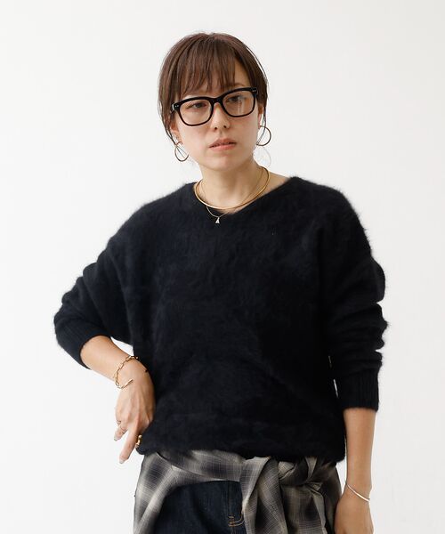 DESIGNWORKS / デザインワークス ニット・セーター | ファー加工Vネックニット | 詳細25