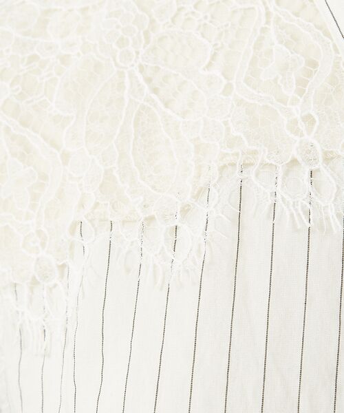 DESIGNWORKS / デザインワークス シャツ・ブラウス | レース付きストライプ柄ロングシャツ | 詳細13