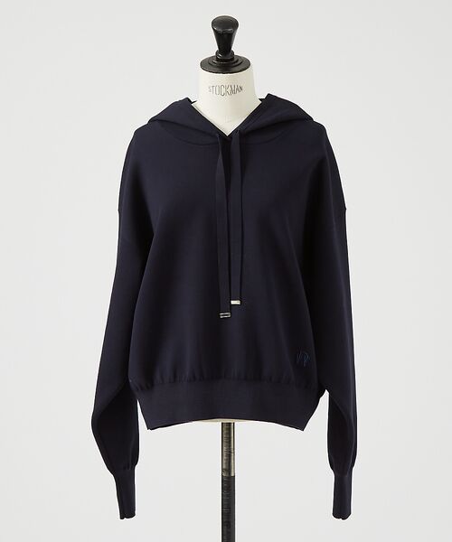 DESIGNWORKS/デザインワークス ショット丈ニットフーディー ネイビー 38 DESIGNWORKS/デザインワークス ショット丈ニットフーディー ネイビー 38
